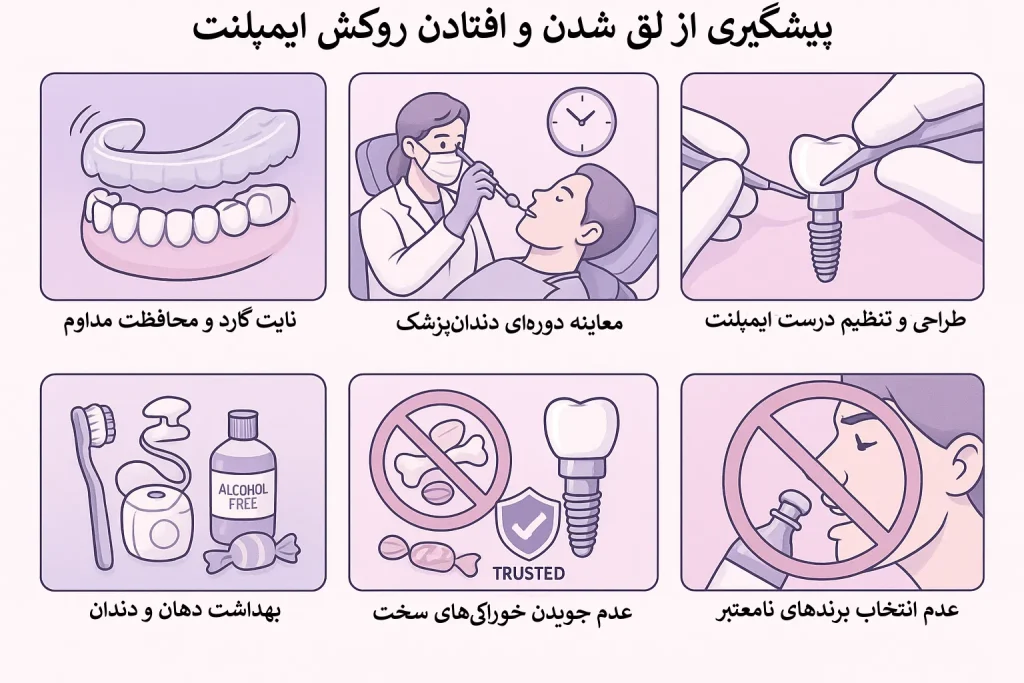 پیشگیری از لق شدن و افتادن روکش ایمپلنت