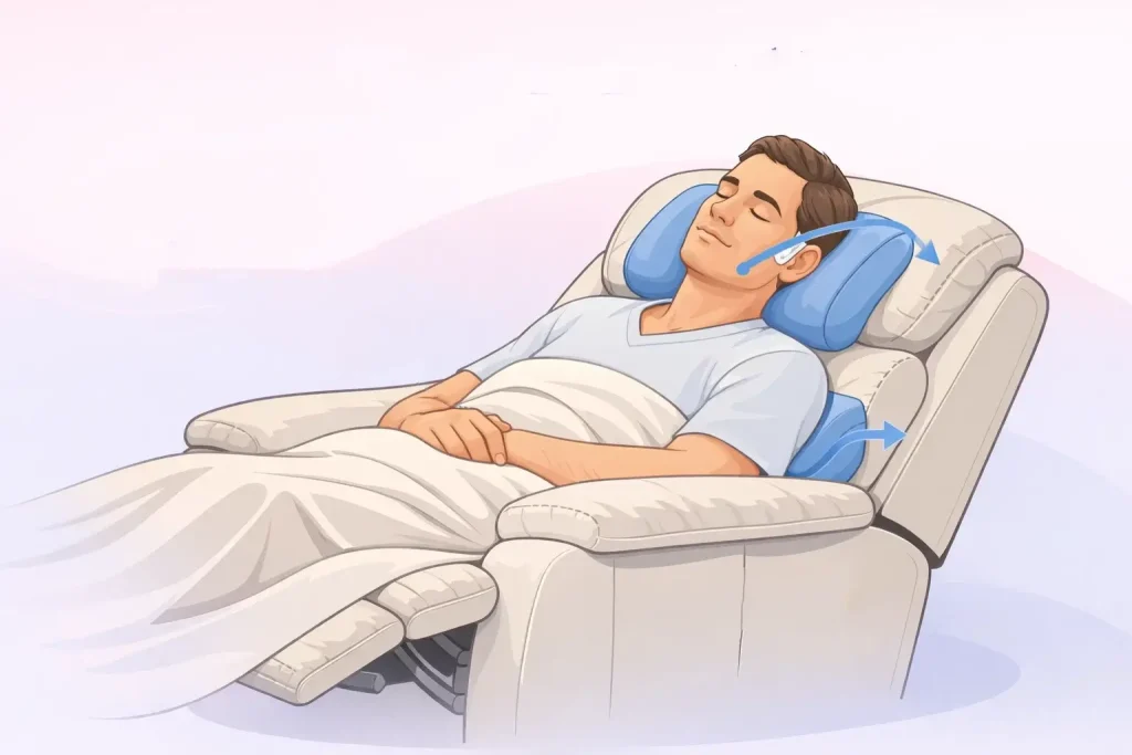 خوابیدن بعد از ایمپلنت برروی صندلی ریکلاینر